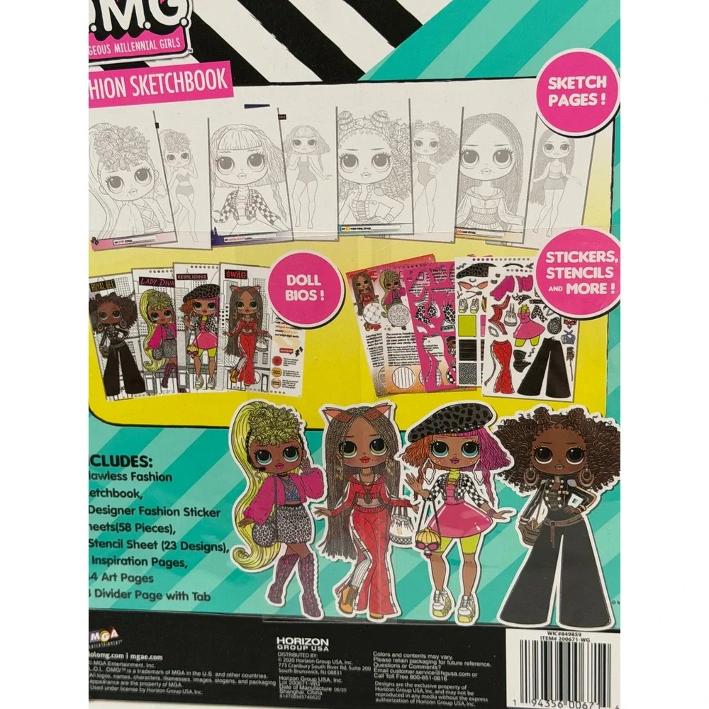 LOL‎ Surprise OMG Flawless Fashion Sketchbook Stickers Stencils New